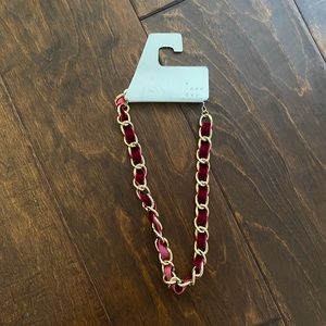 Red Velvet with Gold Hardware Choker Necklace